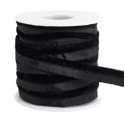   BENECREAT 9.14 m fekete bársony ferdepánt 11 mm széles - outlet termék