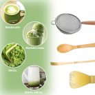 STFALI matcha kiegészítők, matcha szett matcha keverő, tea szűrő, hagyományos kanál - outlet termék
