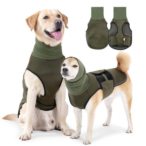 Dog Anxiety Relief kabát fülvédővel, melegítő, nyugtató kabát kutyáknak - outlet termék