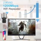 Aenxwa WLAN jelerősítő 1200 Mbit/s két sávos 2.4 GHz + 5 GHz, 4 antennás, LAN/WAN - outlet termék