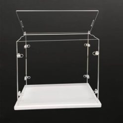   Top nyitható, átlátszó akril vitrin összeszerelés, vastagított alap, robusztus - outlet termék