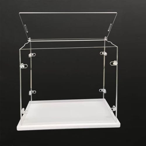 Top nyitható, átlátszó akril vitrin összeszerelés, vastagított alap, robusztus - outlet termék