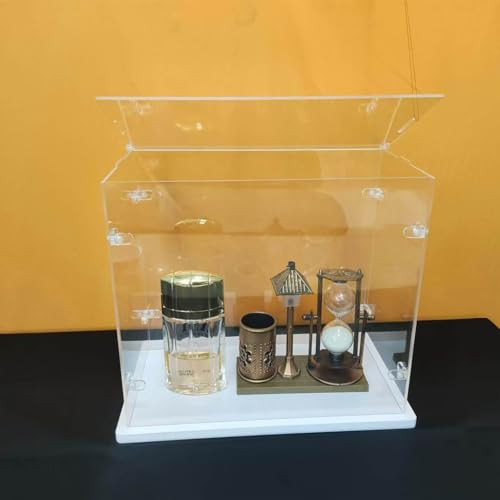 Top nyitható, átlátszó akril vitrin összeszerelés, vastagított alap, robusztus - outlet termék