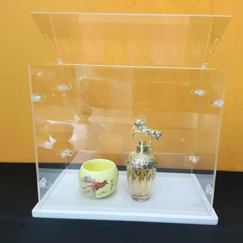 Top nyitható, átlátszó akril vitrin összeszerelés, vastagított alap, robusztus - outlet termék