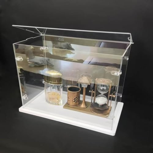 Top nyitható, átlátszó akril vitrin összeszerelés, vastagított alap, robusztus - outlet termék