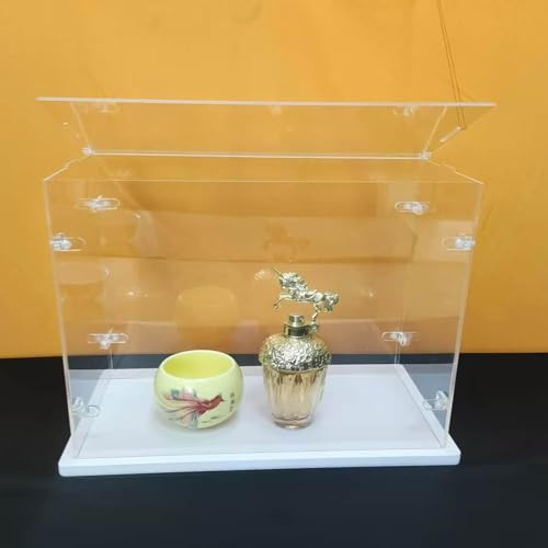 Top nyitható, átlátszó akril vitrin összeszerelés, vastagított alap, robusztus - outlet termék