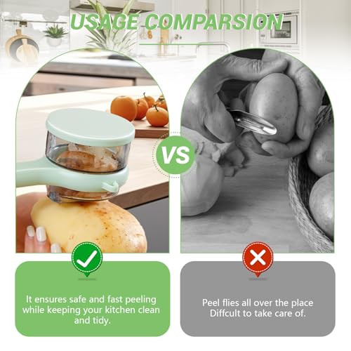 Multifunkciós hámozókés tárolódobozzal, új fejlesztésű hámozó tartóval, kétoldalas - outlet termék