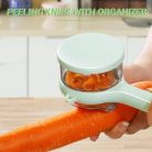 Multifunkciós hámozókés tárolódobozzal, új fejlesztésű hámozó tartóval, kétoldalas - outlet termék