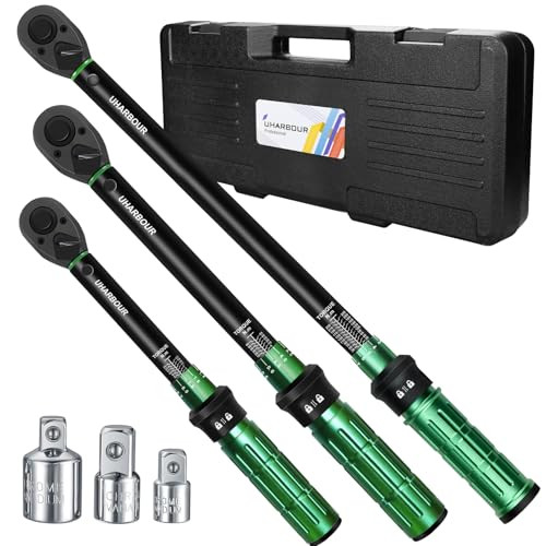 Uharbour nyomatékkulcs készlet 1/4, 3/8, 1/2 hüvelyk, 3-25 Nm, 5-60 Nm, 20-230 Nm - outlet termék