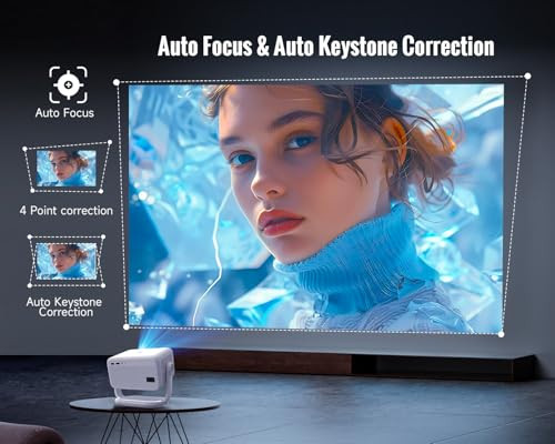 Android 13 okos projektor 4K 1080P, 5G WiFi, BT5.2, auto fókusz, auto - outlet termék