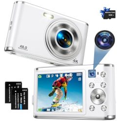   YOODEE digitális fényképezőgép, 48MP & FHD 4K, dupla kamera, 32GB, 16x zoom, 2.8" - outlet termék