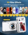 YOODEE digitális fényképezőgép, 48MP & FHD 4K, dupla kamera, 32GB, 16x zoom, 2.8" - outlet termék