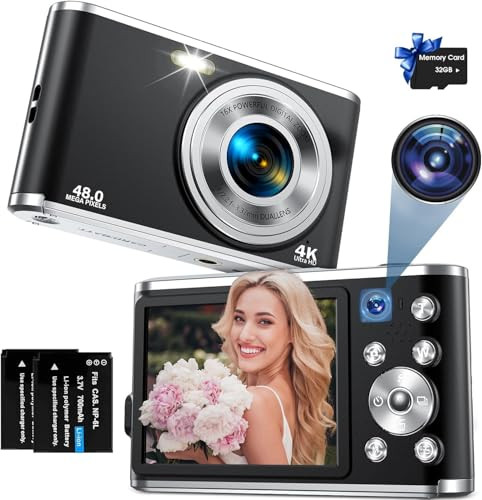 Digitális fényképezőgép, autofókuszos 4K fényképezőgép dupla kamerával, digitális - outlet termék