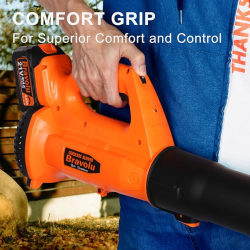 Bravolu 21V vezeték nélküli lombfúvó 2 x 4.0Ah Li-ION akkumulátorral és töltővel, max - outlet termék