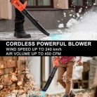 Bravolu 21V vezeték nélküli lombfúvó 2 x 4.0Ah Li-ION akkumulátorral és töltővel, max - outlet termék