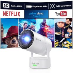   Polocsh Mini projektor hordozható, WLAN6 BT5.2, automatikus trapézkorrekció, 4K - outlet termék