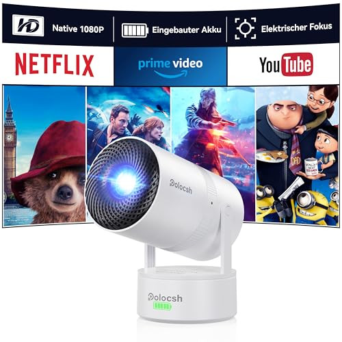 Polocsh Mini projektor hordozható, WLAN6 BT5.2, automatikus trapézkorrekció, 4K - outlet termék