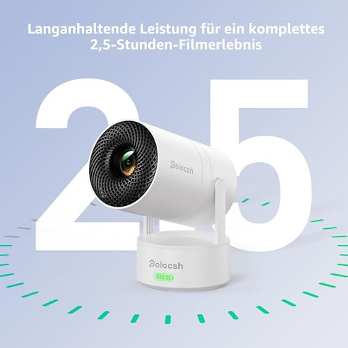 Polocsh Mini projektor hordozható, WLAN6 BT5.2, automatikus trapézkorrekció, 4K - outlet termék