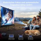 Polocsh Mini projektor hordozható, WLAN6 BT5.2, automatikus trapézkorrekció, 4K - outlet termék