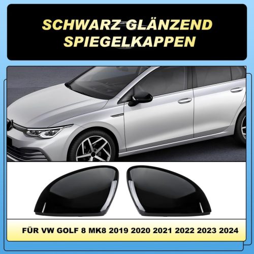 GEARMONSTER visszapillantó tükör borítás fényes fekete VW Golf 8 MK8 2019-2021 - outlet termék