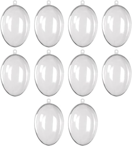Húsvéti dekoráció műanyag tojások festéshez – 10 darabos 63 x 45 mm átlátszó műanyag - outlet termék