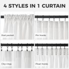 MRTREES függönyök ráncolószalaggal fehér lenhatású félátlátszó 2 darabos, 225 cm - outlet termék