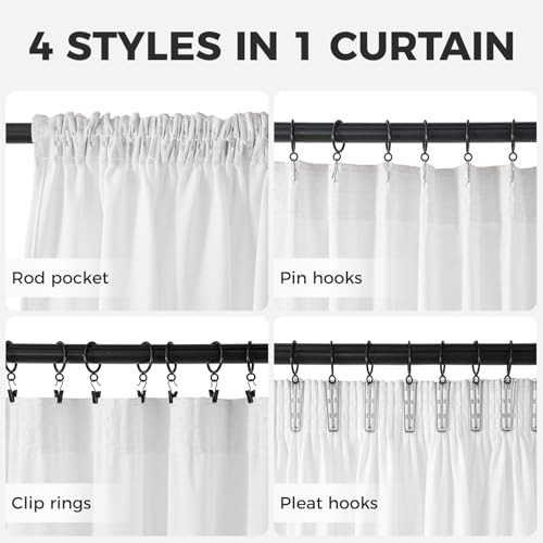 MRTREES függönyök ráncolószalaggal fehér lenhatású félátlátszó 2 darabos, 225 cm - outlet termék