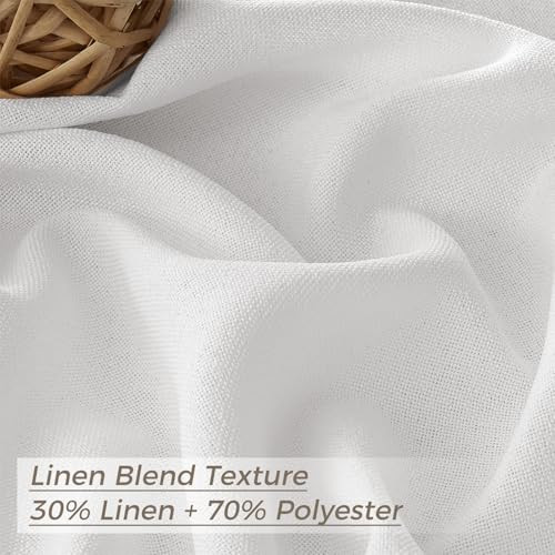 MRTREES függönyök ráncolószalaggal fehér lenhatású félátlátszó 2 darabos, 225 cm - outlet termék