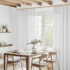 MRTREES függönyök ráncolószalaggal fehér lenhatású félátlátszó 2 darabos, 225 cm - outlet termék