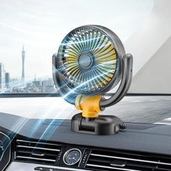   Berelin Auto ventilátor 12V, autó ventilátor 360 fokban forgatható tapadókoronggal - outlet termék