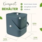 EcoBio konyhai hulladékgyűjtő - 7L komposztáló fedéllel és fogantyúval - szagmentes - outlet termék