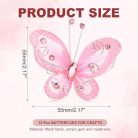 PATIKIL 12 darab pillangók kézműveshez, 5,5 cm hálós drót csillogó organza pillangók - outlet termék