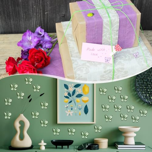 PATIKIL 12 darab pillangók kézműveshez, 5,5 cm hálós drót csillogó organza pillangók - outlet termék