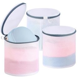   3 darabos fehérnemű mosózsák készlet 18 cm x 20 cm, rejtett cipzár, újrahasználható - outlet termék