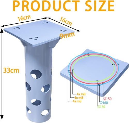 KEELYY földhüvely napernyőhöz, univerzális alaplap rozsdamentes acél földhorgony betonba - outlet termék