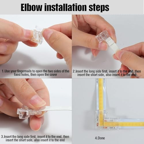 GTIWUNG COB 2 Pin 8mm csatlakozó készlet 4 darabos L alakú és 12 darabos egyenes - outlet termék