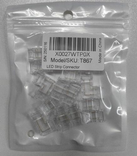 GTIWUNG COB 2 Pin 8mm csatlakozó készlet 4 darabos L alakú és 12 darabos egyenes - outlet termék