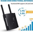 Aenxwa vezeték nélküli jelerősítő 1200Mbps két sávos 2.4GHz+5GHz, 4 antennás - outlet termék
