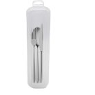 Terryshop74 4 darabos átlátszó műanyag evőeszköztartó 22 cm, evőeszköz nélkül - outlet termék