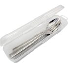 Terryshop74 4 darabos átlátszó műanyag evőeszköztartó 22 cm, evőeszköz nélkül - outlet termék