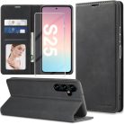 Samsung Galaxy S25 5G bőrtok pénztárca, edzett üveg, prémium bőr, könyv formátum - outlet termék