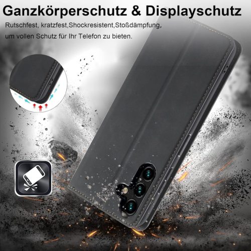 Samsung Galaxy S25 5G bőrtok pénztárca, edzett üveg, prémium bőr, könyv formátum - outlet termék