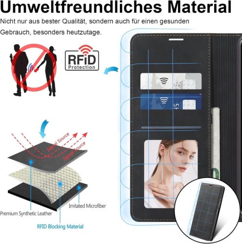 Samsung Galaxy S25 5G bőrtok pénztárca, edzett üveg, prémium bőr, könyv formátum - outlet termék