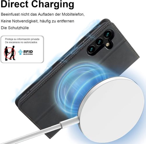 Samsung Galaxy S25 5G bőrtok pénztárca, edzett üveg, prémium bőr, könyv formátum - outlet termék