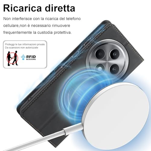 OPPO Reno 12F/12FS bőrtok pénztárca, edzett üveg, könyv formátum, kártyanyílás - outlet termék