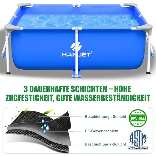 Hanjet Steel keretes medence szett 180x140x60cm, kék - outlet termék