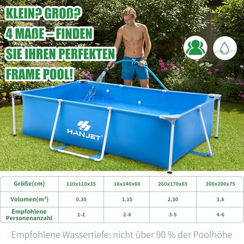 Hanjet Steel keretes medence szett 180x140x60cm, kék - outlet termék