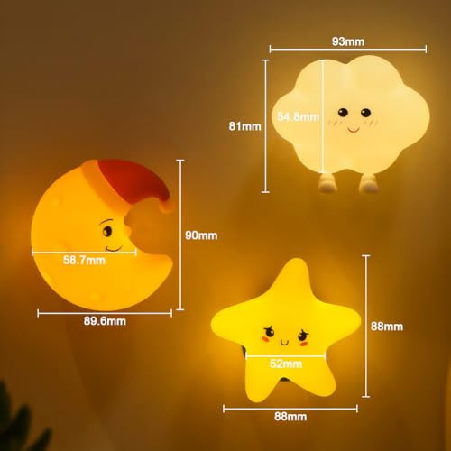 HOTUT csillag éjjeli lámpa gyerekeknek 3 fény mód, szilikon, érintésvezérlés - outlet termék