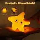 HOTUT csillag éjjeli lámpa gyerekeknek 3 fény mód, szilikon, érintésvezérlés - outlet termék