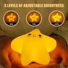 HOTUT csillag éjjeli lámpa gyerekeknek 3 fény mód, szilikon, érintésvezérlés - outlet termék